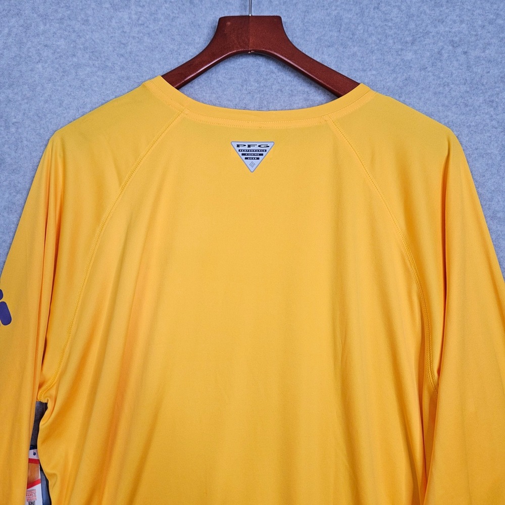 Columbia PFG LSU Tigers Terminal Tackle Shirt Mens XL Yellow Long Sleeve FM0286 - Picture 7 of 9
